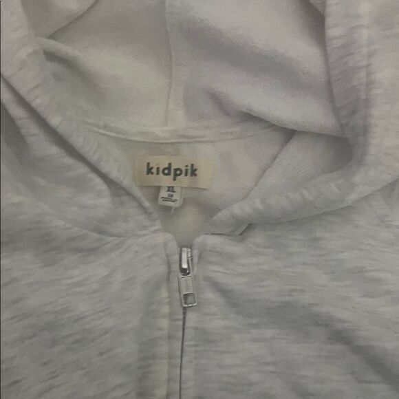 kidpik Light Gray Zip-Up Jacket with Sequin Detail - Picture 2 of 5